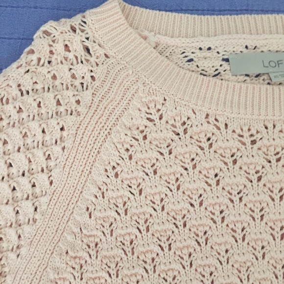LOFT-Scalloped peach pink sweater. XS - Picture 2 of 7